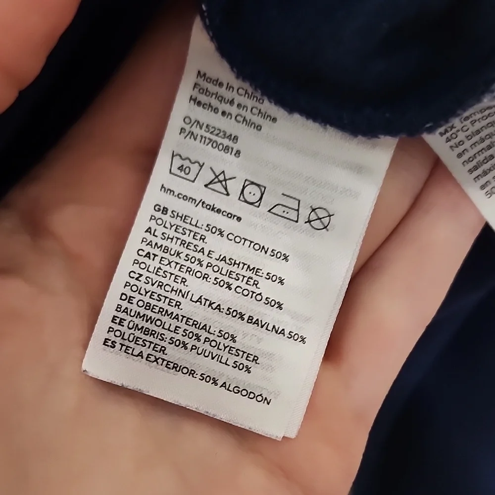 H&M Blue and White Graphic Crew Neck Sweatshirt - Picture 6 of 8